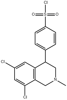 Benzenesulfonyl chloride, 4-(6,8-dichloro-1,2,3,4-tetrahydro-2-methyl-4-isoquinolinyl)- Struktur