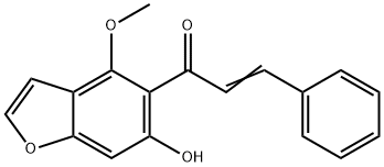 2-Propen-1-one, 1-(6-hydroxy-4-methoxy-5-benzofuranyl)-3-phenyl- Struktur