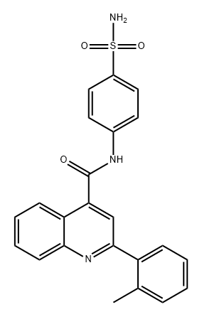 4-Quinolinecarboxamide, N-[4-(aminosulfonyl)phenyl]-2-(2-methylphenyl)- Struktur