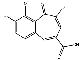 5H-Benzocycloheptene-8-carboxylic acid, 3,4,6-trihydroxy-5-oxo- Struktur