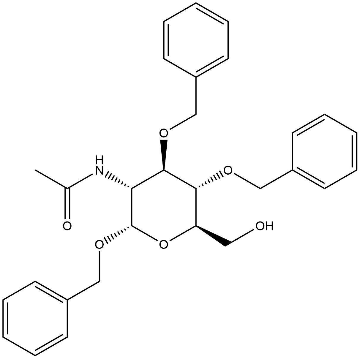 Benzyl 2-acetamido-3,4-di-O-benzyl-2-deoxy-α-D-glucopyranoside Struktur