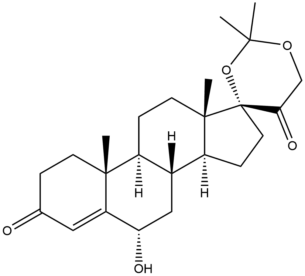 (6α)-6-Hydroxy-17,21-[(1-methylethylidene)bis(oxy)]-pregn-4-ene-3,20-dione Struktur