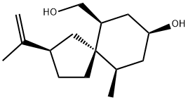 Spiro[4.5]decane-6-methanol, 8-hydroxy-10-methyl-2-(1-methylethenyl)-, (2R,5S,6S,8S,10R)- Struktur