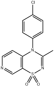 4H-Pyrido[4,3-e]-1,2,4-thiadiazine, 4-(4-chlorophenyl)-3-methyl-, 1,1-dioxide Struktur