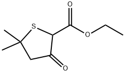 2-Thiophenecarboxylic acid, tetrahydro-5,5-dimethyl-3-oxo-, ethyl ester Struktur