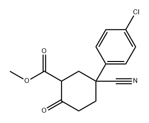 Cyclohexanecarboxylic acid, 5-(4-chlorophenyl)-5-cyano-2-oxo-, methyl ester Struktur