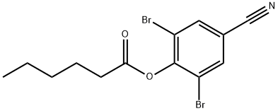 Hexanoic acid, 2,6-dibromo-4-cyanophenyl ester Struktur