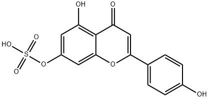 4H-1-Benzopyran-4-one, 5-hydroxy-2-(4-hydroxyphenyl)-7-(sulfooxy)- Struktur