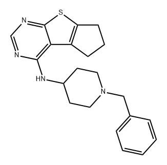 5H-Cyclopenta[4,5]thieno[2,3-d]pyrimidin-4-amine, 6,7-dihydro-N-[1-(phenylmethyl)-4-piperidinyl]- Struktur