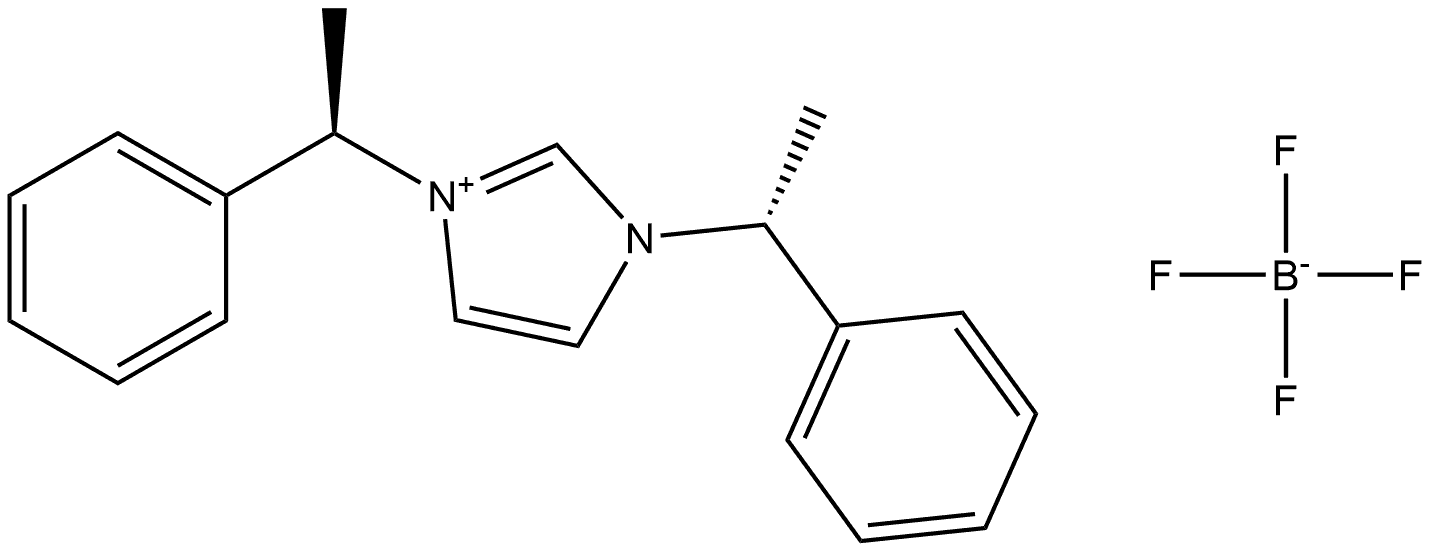 1,3-Bis((R)-1-phenylethyl)-1H-imidazol 3-ium tetrafluoroborate Struktur