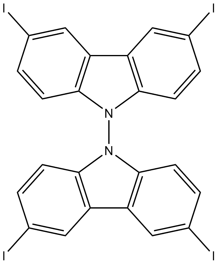 3,3′,6,6′-四碘-9,9′-聯(lián)-9H-咔唑, 57102-81-5, 結構式