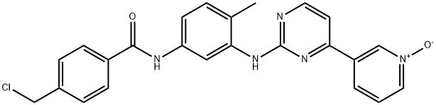 Benzamide, 4-(chloromethyl)-N-[4-methyl-3-[[4-(1-oxido-3-pyridinyl)-2-pyrimidinyl]amino]phenyl]- Struktur