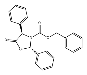 3-Oxazolidinecarboxylic acid, 5-oxo-2,4-diphenyl-, phenylmethyl ester, (2S,4R)- Struktur