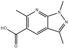 1H-Pyrazolo[3,4-b]pyridine-5-carboxylic acid, 1,3,6-trimethyl- Struktur