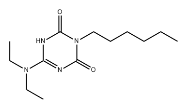 1,3,5-Triazine-2,4(1H,3H)-dione, 6-(diethylamino)-3-hexyl- Struktur