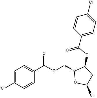 1-A-CHLORO-3,5-DI-O-(4-CHLOROBENZOYL)-2-DEOXY-D-RIBOFURANOSE Struktur