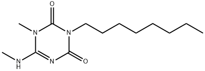 1,3,5-Triazine-2,4(1H,3H)-dione, 1-methyl-6-(methylamino)-3-octyl- Struktur