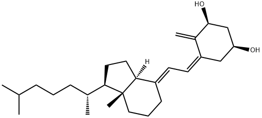 1,3-Cyclohexanediol, 5-[(2E)-2-[(1R,3aS,7aR)-1-[(1R)-1,5-dimethylhexyl]octahydro-7a-methyl-4H-inden-4-ylidene]ethylidene]-4-methylene-, (1S,3S,5Z)- Struktur