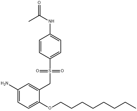 Acetamide, N-[4-[[[5-amino-2-(octyloxy)phenyl]methyl]sulfonyl]phenyl]- Struktur