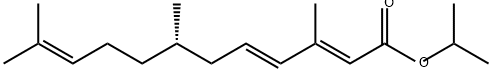 2,4,10-Dodecatrienoic acid, 3,7,11-trimethyl-, 1-methylethyl ester, [S-(E,E)]- (9CI) Struktur