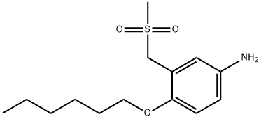 Benzenamine, 4-(hexyloxy)-3-[(methylsulfonyl)methyl]- Struktur