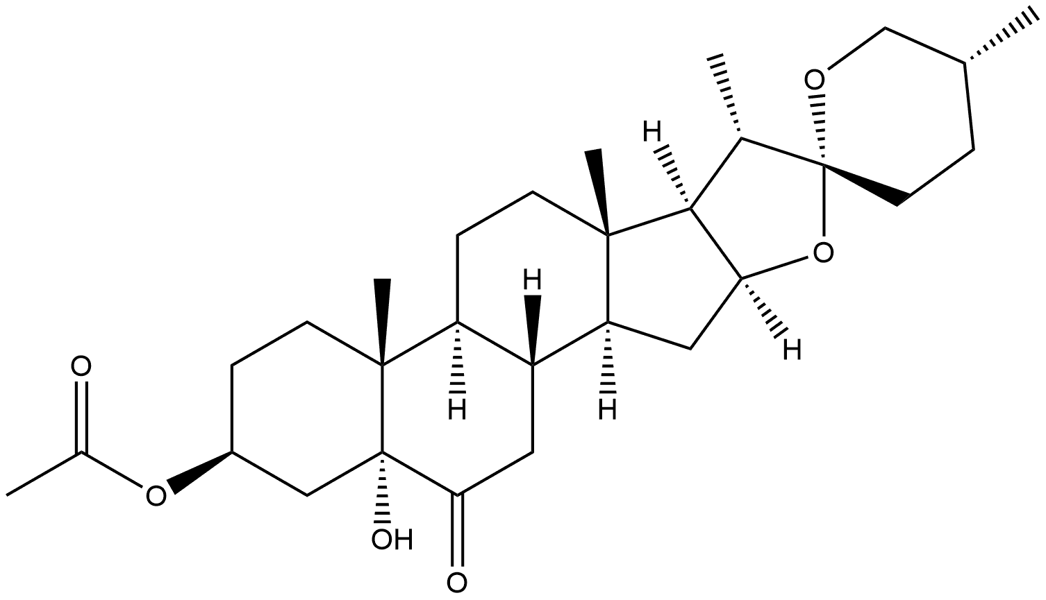 Spirostan-6-one, 3-(acetyloxy)-5-hydroxy-, (3β,5α,25R)- Struktur