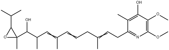 4-Pyridinol, 2-[10-hydroxy-3,7,9-trimethyl-10-[2-methyl-3-(1-methylethyl)-2-oxiranyl]-2,5,7-decatrienyl]-5,6-dimethoxy-3-methyl- Struktur