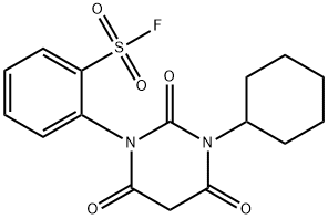 Benzenesulfonyl fluoride, 2-(3-cyclohexyltetrahydro-2,4,6-trioxo-1(2H)-pyrimidinyl)- Struktur