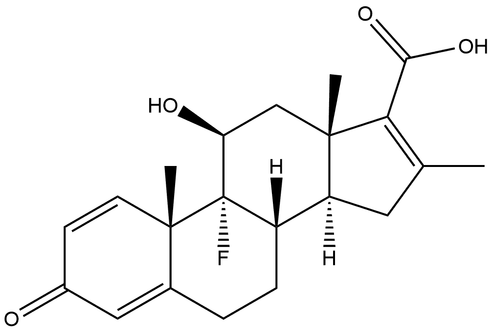 (11β)-9-Fluoro-11-hydroxy-16-methyl-3-oxo-androsta-1,4,16-triene-17-carboxylic Acid Struktur