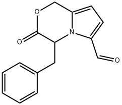 1H-Pyrrolo[2,1-c][1,4]oxazine-6-carboxaldehyde, 3,4-dihydro-3-oxo-4-(phenylmethyl)- Struktur