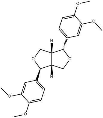 1H,3H-Furo[3,4-c]furan, 1,4-bis(3,4-dimethoxyphenyl)tetrahydro-, (1R,3aR,4S,6aR)- Struktur