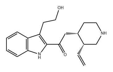 Ethanone, 2-(3-ethenyl-4-piperidinyl)-1-[3-(2-hydroxyethyl)-1H-indol-2-yl]-, cis- (9CI) Struktur