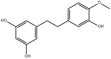 1,3-Benzenediol, 5-[2-(3-hydroxy-4-methoxyphenyl)ethyl]- Struktur