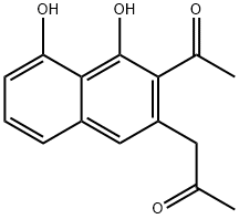 2-Propanone, 1-(3-acetyl-4,5-dihydroxy-2-naphthalenyl)- Struktur