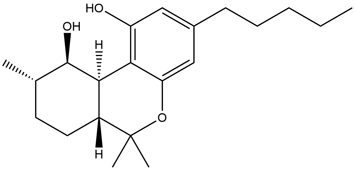 6H-Dibenzo[b,d]pyran-1,10-diol, 6a,7,8,9,10,10a-hexahydro-6,6,9-trimethyl-3-pentyl-, [6aR-(6aα,9β,10α,10aβ)]- Struktur