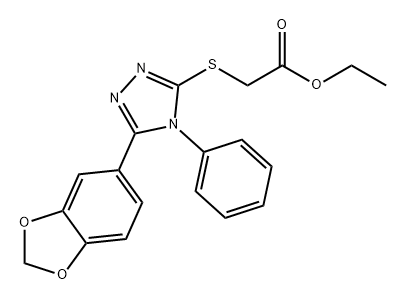 Acetic acid, 2-[[5-(1,3-benzodioxol-5-yl)-4-phenyl-4H-1,2,4-triazol-3-yl]thio]-, ethyl ester Struktur