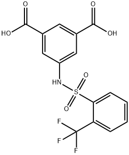 5-[2-(Trifluoromethyl)benzenesulfonamido]benzene-1,3-dicarboxylic acid Struktur