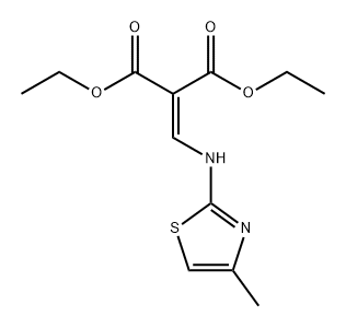 Propanedioic acid, 2-[[(4-methyl-2-thiazolyl)amino]methylene]-, 1,3-diethyl ester Struktur