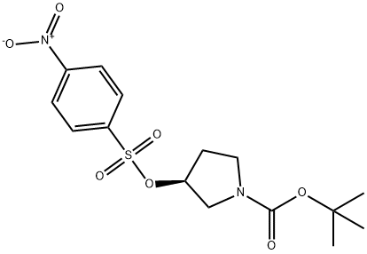 1-Pyrrolidinecarboxylic acid, 3-[[(4-nitrophenyl)sulfonyl]oxy]-, 1,1-dimethylethyl ester, (3S)- Struktur