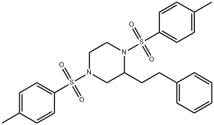 Piperazine, 1,4-bis[(4-methylphenyl)sulfonyl]-2-(2-phenylethyl)- Struktur