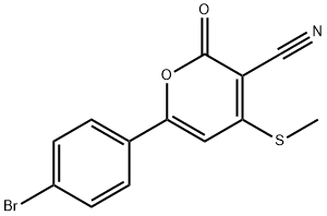 2H-Pyran-3-carbonitrile, 6-(4-bromophenyl)-4-(methylthio)-2-oxo- Struktur