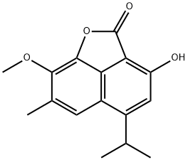 2H-Naphtho[1,8-bc]furan-2-one, 3-hydroxy-8-methoxy-7-methyl-5-(1-methylethyl)- Struktur