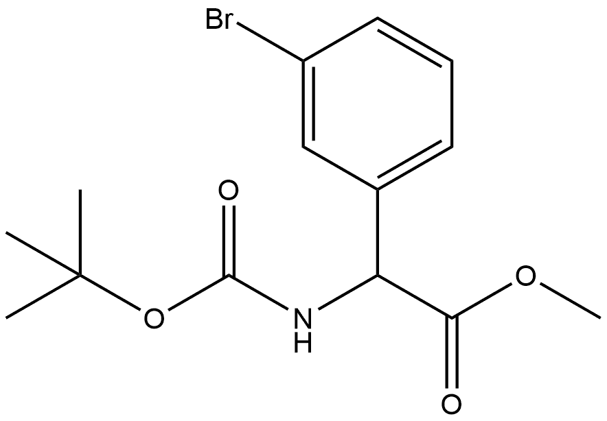 Benzeneacetic acid, 3-bromo-α-[[(1,1-dimethylethoxy)carbonyl]amino]-, methyl ester Struktur