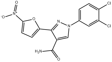 1H-Pyrazole-4-carboxamide, 1-(3,4-dichlorophenyl)-3-(5-nitro-2-furanyl)- Struktur