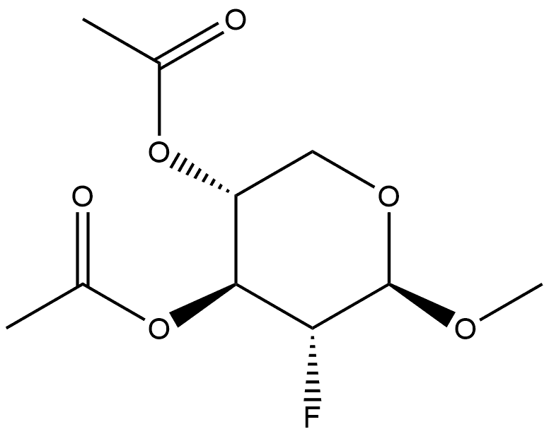 Methyl 3,4-di-O-acetyl-2-deoxy-2-fluoro-β-D-xylopyranoside Struktur