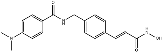 Benzamide, 4-(dimethylamino)-N-[[4-[(1E)-3-(hydroxyamino)-3-oxo-1-propen-1-yl]phenyl]methyl]- Struktur