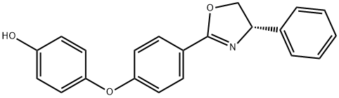 (S)-4-(4-(4-Phenyl-4,5-dihydrooxazol-2-yl)phenoxy)phenol Struktur