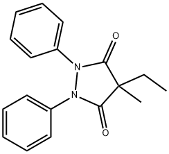 3,5-Pyrazolidinedione, 4-ethyl-4-methyl-1,2-diphenyl- Struktur