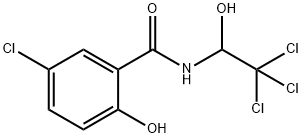 Benzamide, 5-chloro-2-hydroxy-N-(2,2,2-trichloro-1-hydroxyethyl)- Struktur