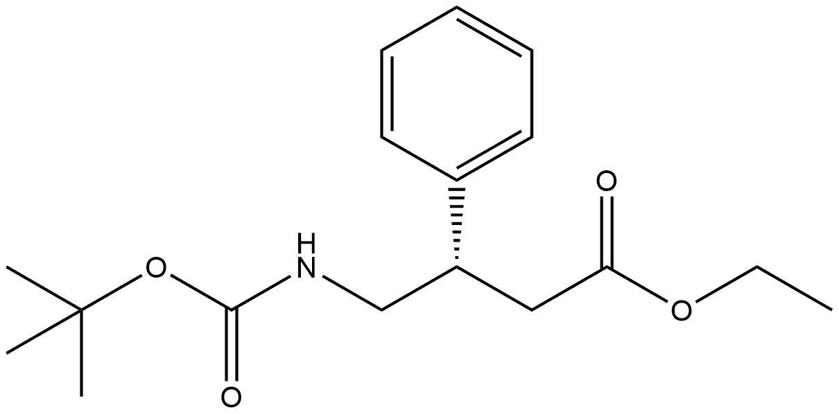 Benzenepropanoic acid, β-[[[(1,1-dimethylethoxy)carbonyl]amino]methyl]-, ethyl ester, (βS)- Struktur